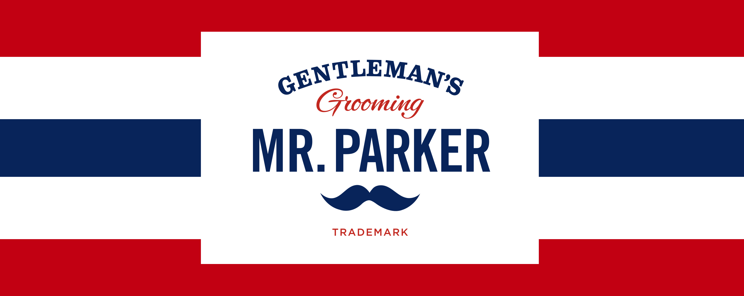 Mr. Parker Gentlemans grooming logo. Visuell identitet visual identity.
