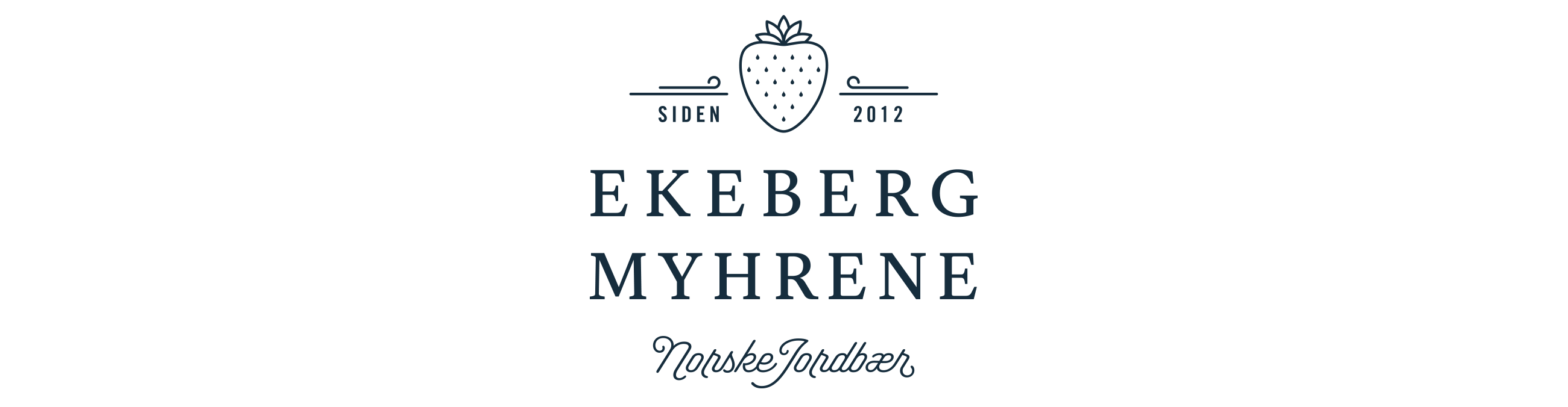 Ekeberg Myhrene logo norske jordbær strawberries. Visuell identitet Visual identity.