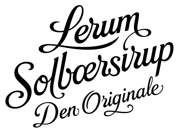 Lerum Solbærsirup blackcurrant syrup logo. Visuell identitet visual identity.