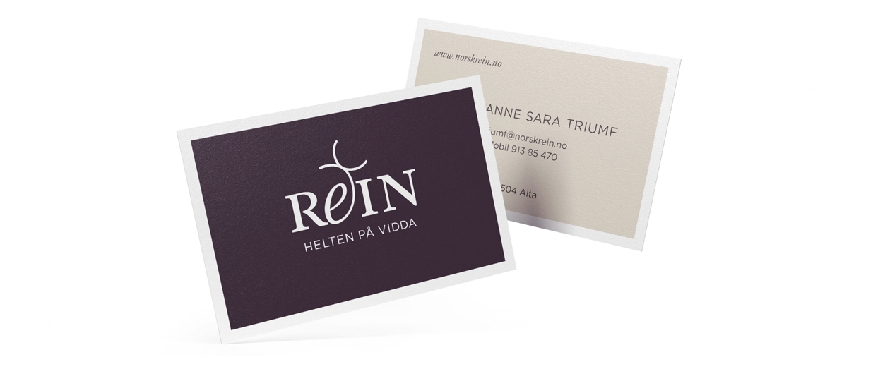 REIN visittkort business card. Visuell identitet Visual identity.
