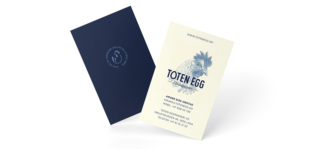 Toten egg visittkort business card. Visuell identitet visual identity.