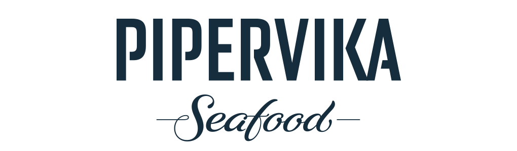 Pipervika seafood restaurant sjømat restaurant logo. Visuell identitet visual identity.