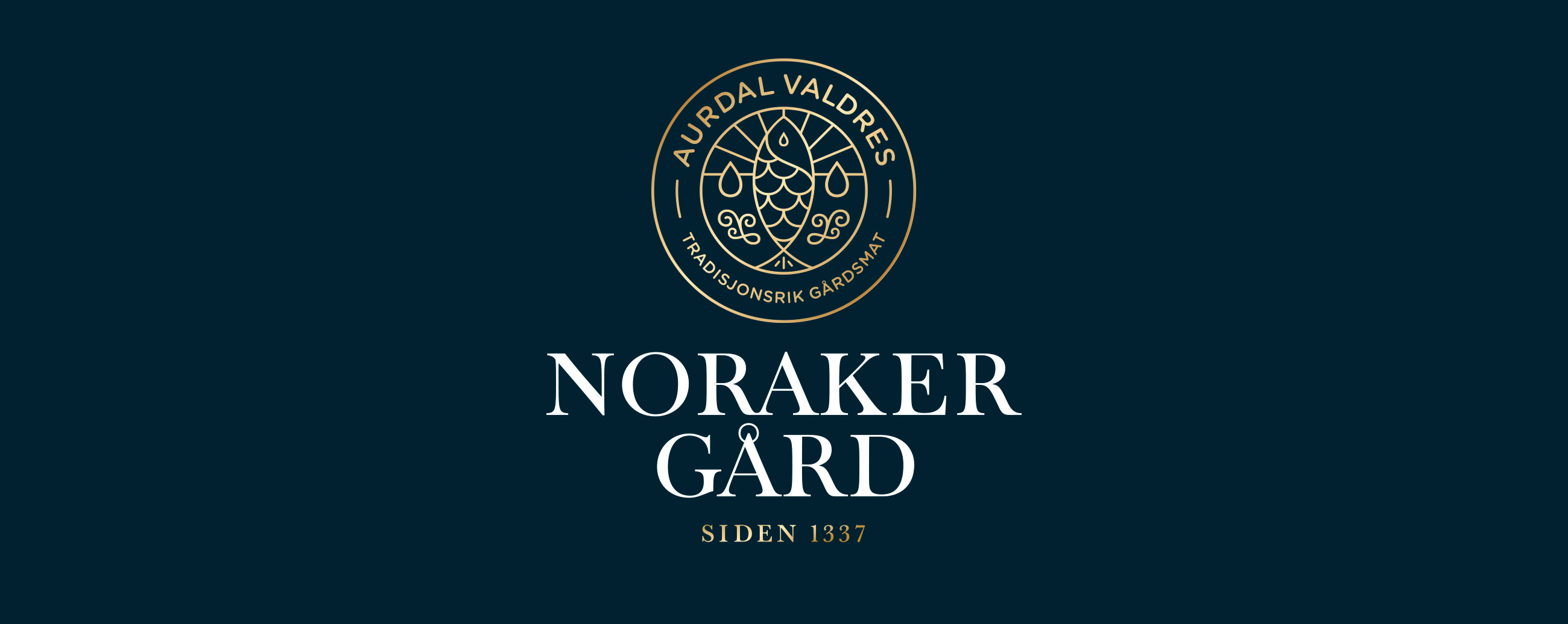 Noraker gård rakfisk logo. Visuell identitet visual identity.