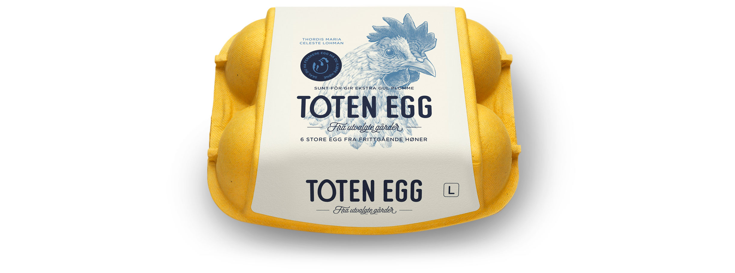 Toten egg kartong box. Emballasje packaging design.