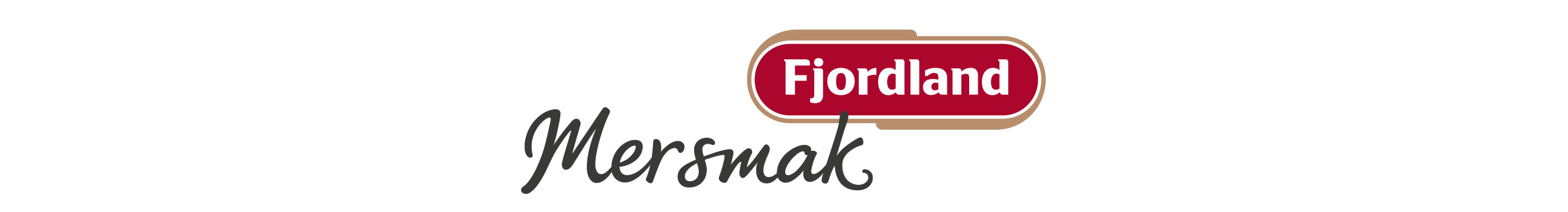 Fjordland Mersmak logo. Visuell identitet visual identity.