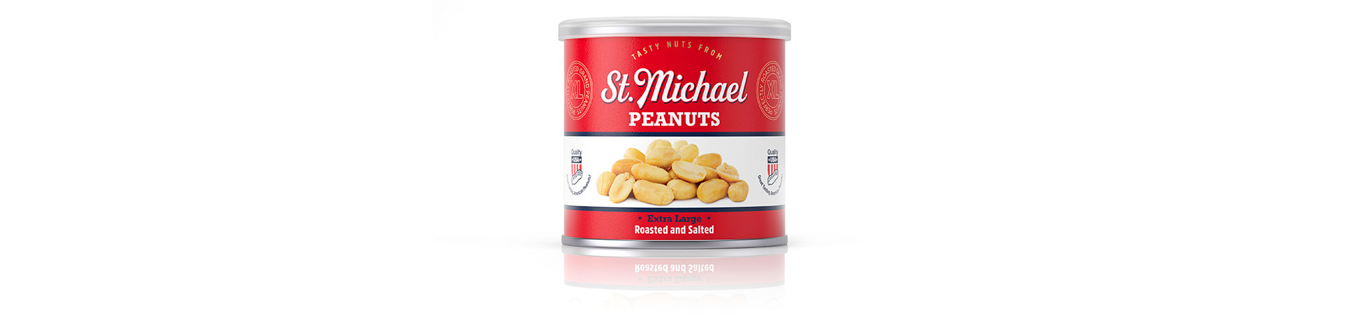 St. Michael nuts nøtter, peanuts peanøtter, box boks. Emballasje packaging design.