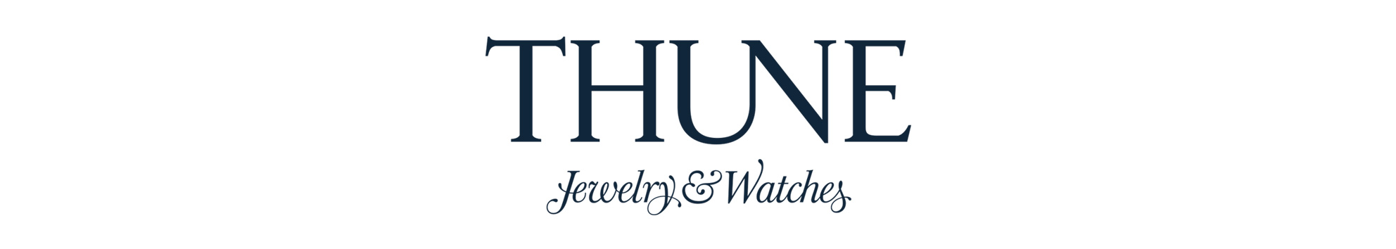 Thune jewelry & watches logo. Visuell identitet Visual identity.