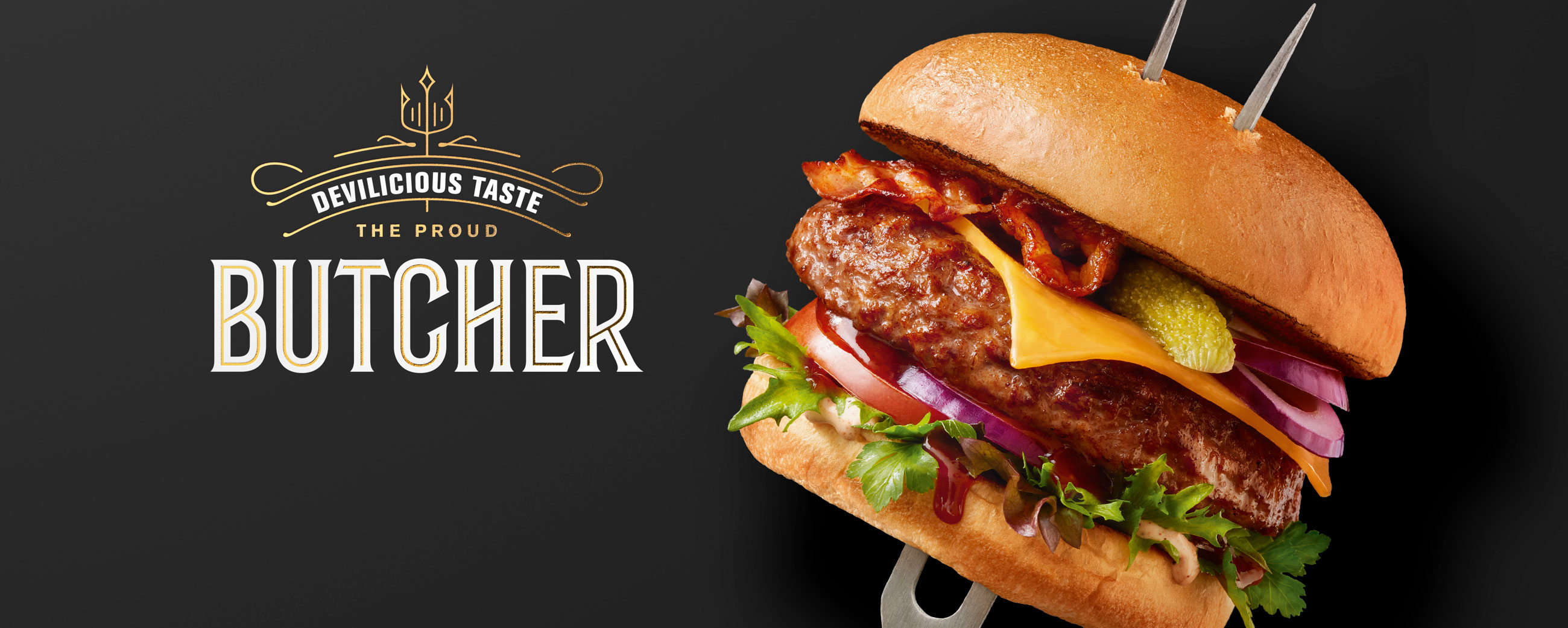 Grilstad Butcher Burger logo. Visuell identitet visual identity.