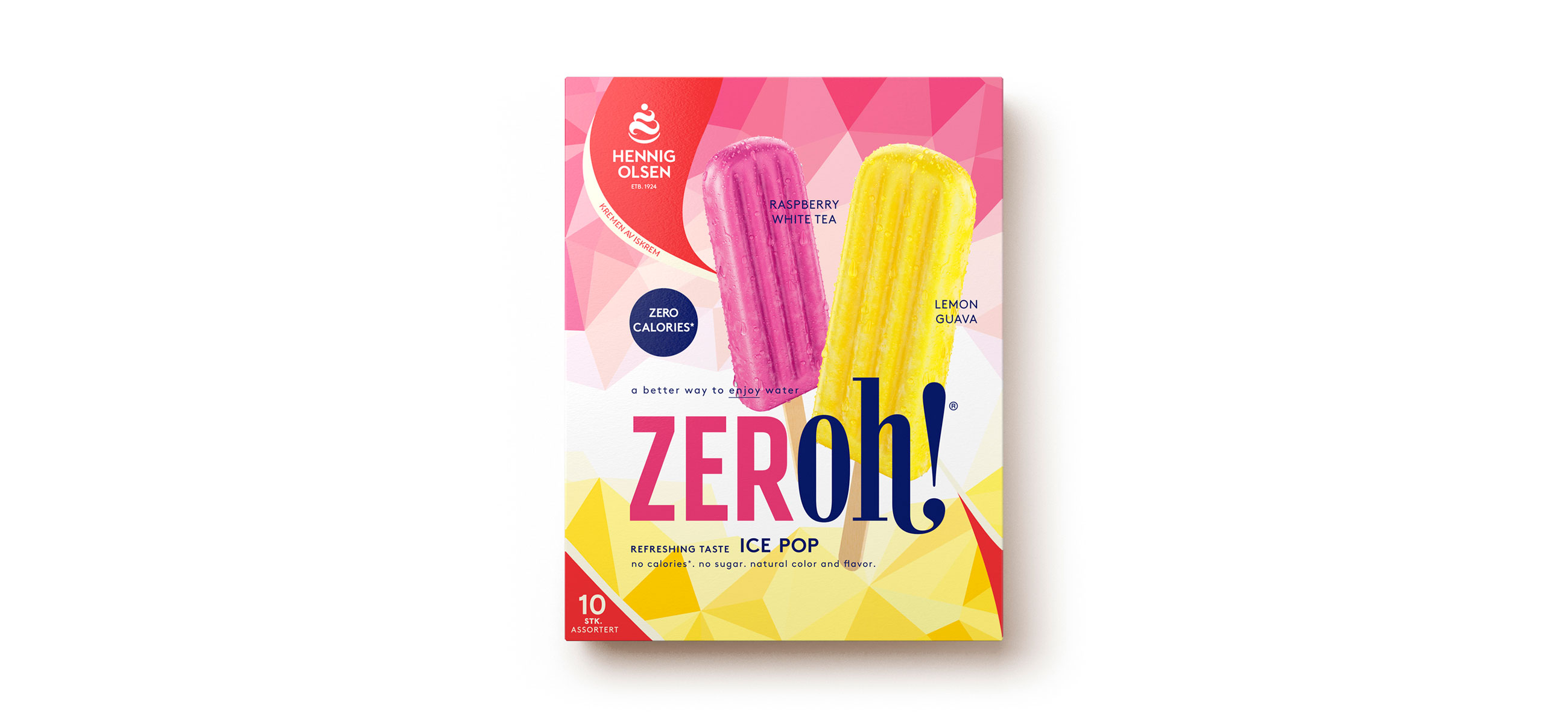 Zeroh Hennig Olsen is pakningsdesign og produktbilde packshot ice pop multipack