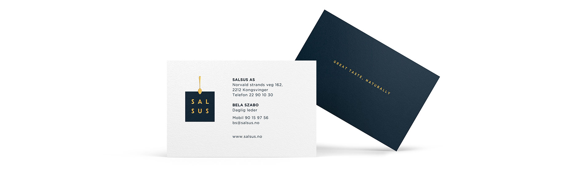 Salsus broth Kraft visittkort business card. Visuell identitet visual identity.