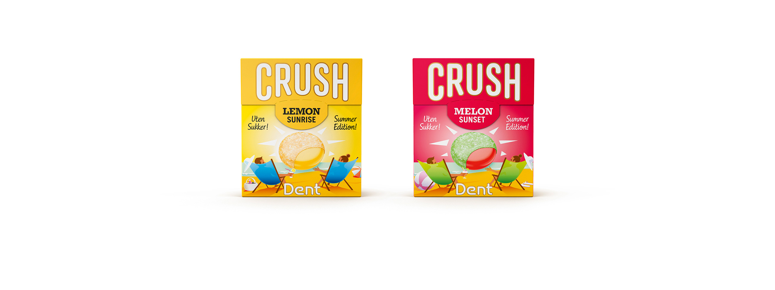Dent Crush sitron og melon pastilleske lemon melon sweet mint box