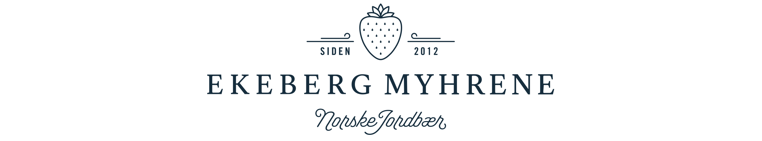 Ekeberg Myhrene logo norske jordbær strawberries. Visuell identitet Visual identity.