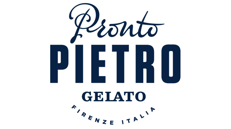 Pronto Pietro Gelato logo. Visuell identitet Visual identity.