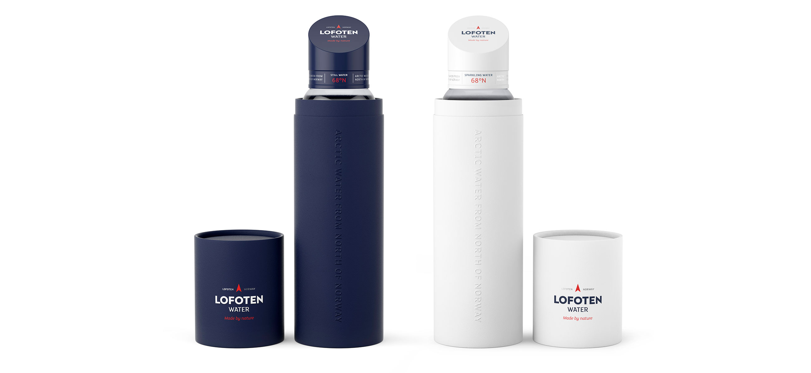 Lofoten Water bottle flaske. Emballasje packaging design.